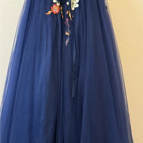 PROM ✨Rachel Allan Blue Halter Sleeveless Gown for Prom - Picture 6 of 14